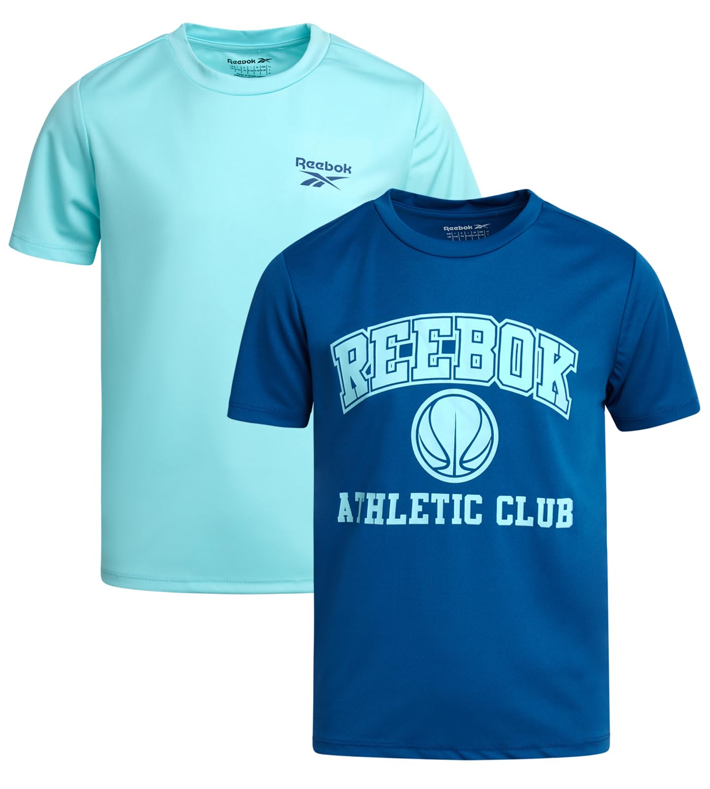 Reebok Boys Shirts - 2 Pack Active Performance Dry Fit T Shirts for Boys - Athletic Training Tops for Kids (8-20)